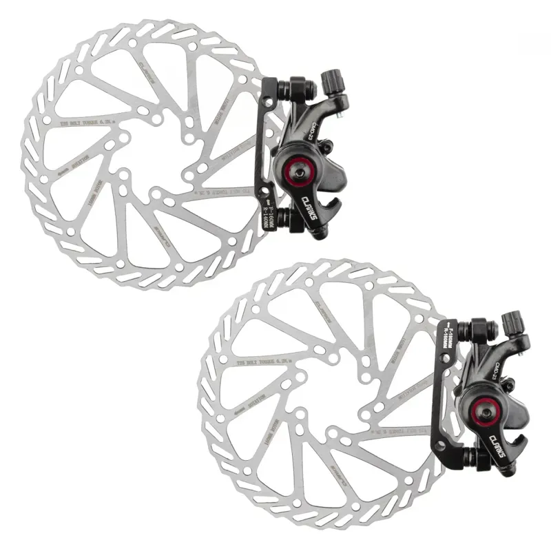 Claeks CMD-23 Front/Rear 160mm Mechanical Disk Brake Set in Silver