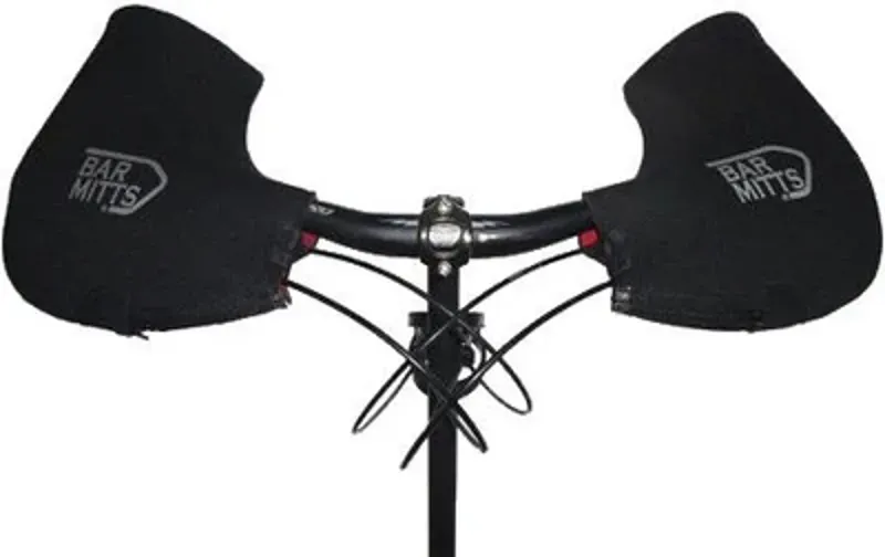 Bar Mitts Neoprene Flat Bar Mittens For Barends S/M In Black