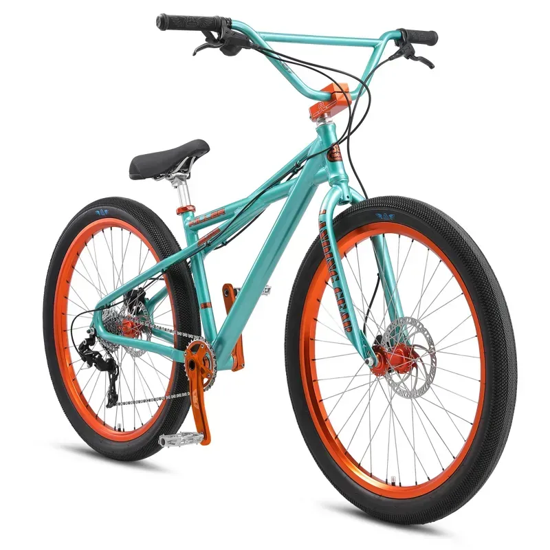 SE Bikes Killer Quad 27.5-inch Kids' BMX in Electric Aqua Green