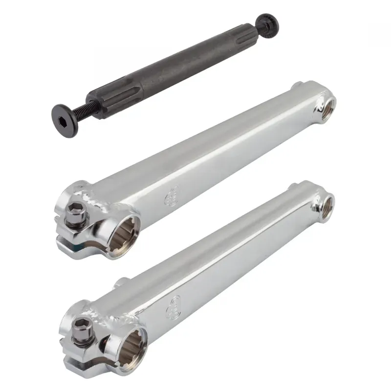 SE Bikes V-ridge 175mm 3-piece 19mm 8-tooth Sp. BMX Axle w/ BB in Silver