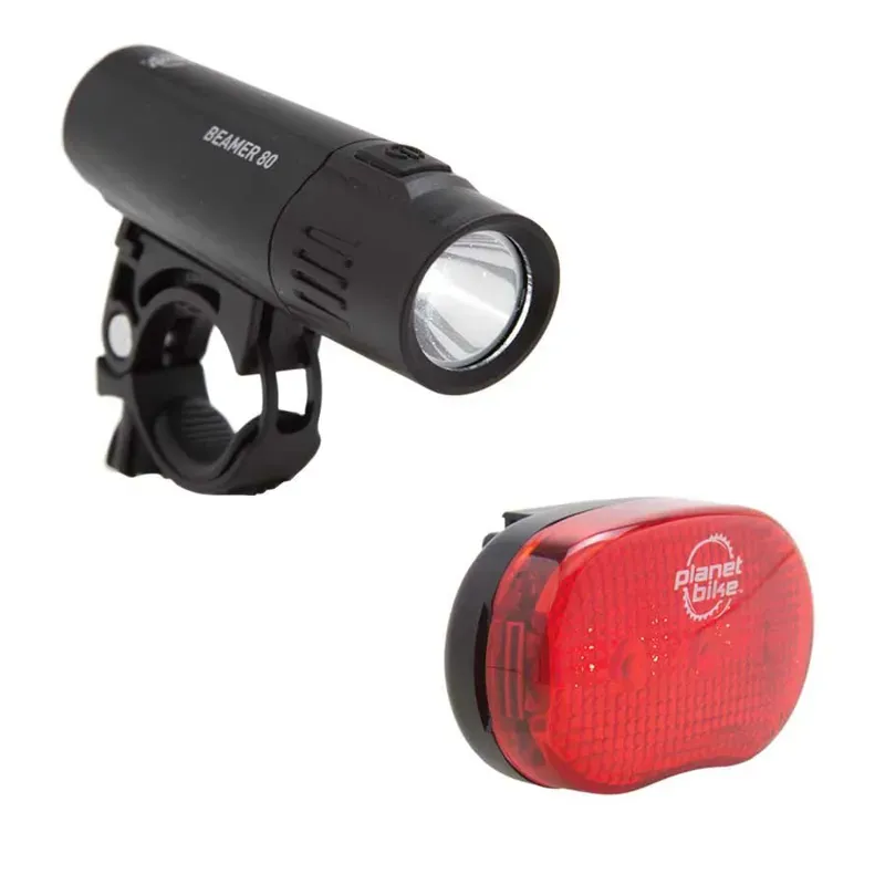 Planet Bike Beamer 80 and Blinky 3 Light Set in Black