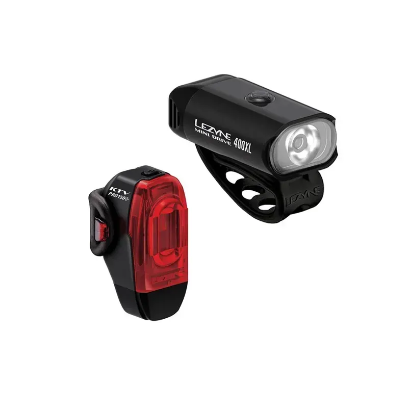 Lezyne Mini Drive 400XL/KTV Drive Pro+ Light Set in Black