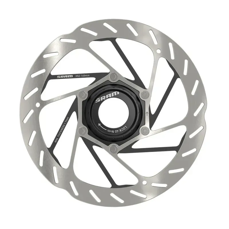SRAM HS2 Disc Brake Rotor - 180mm Center Lock Rounded Silver/Black