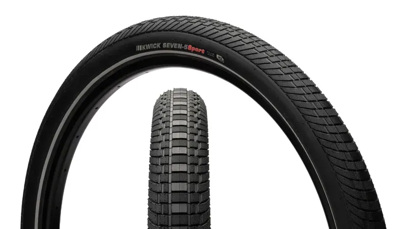 Kenda Kwick Seven.5 Sport 27.5x2.4-inch Wire Tire in Black/Reflective
