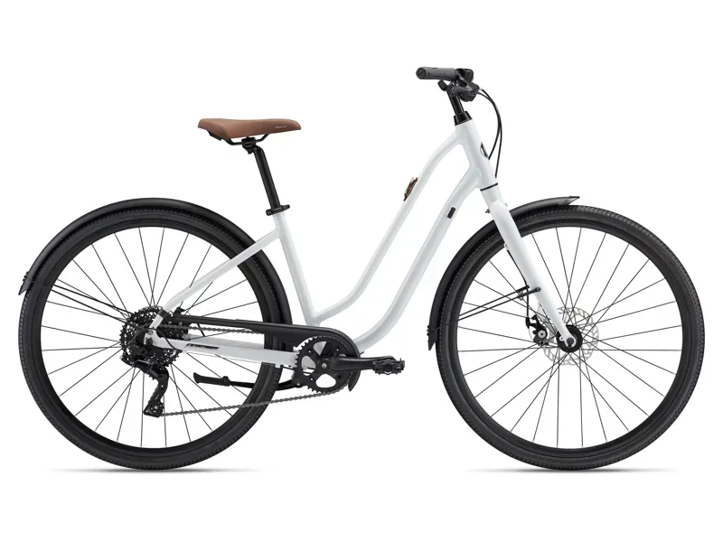 Liv Flourish 3 Disk Hybrid City Bike in White