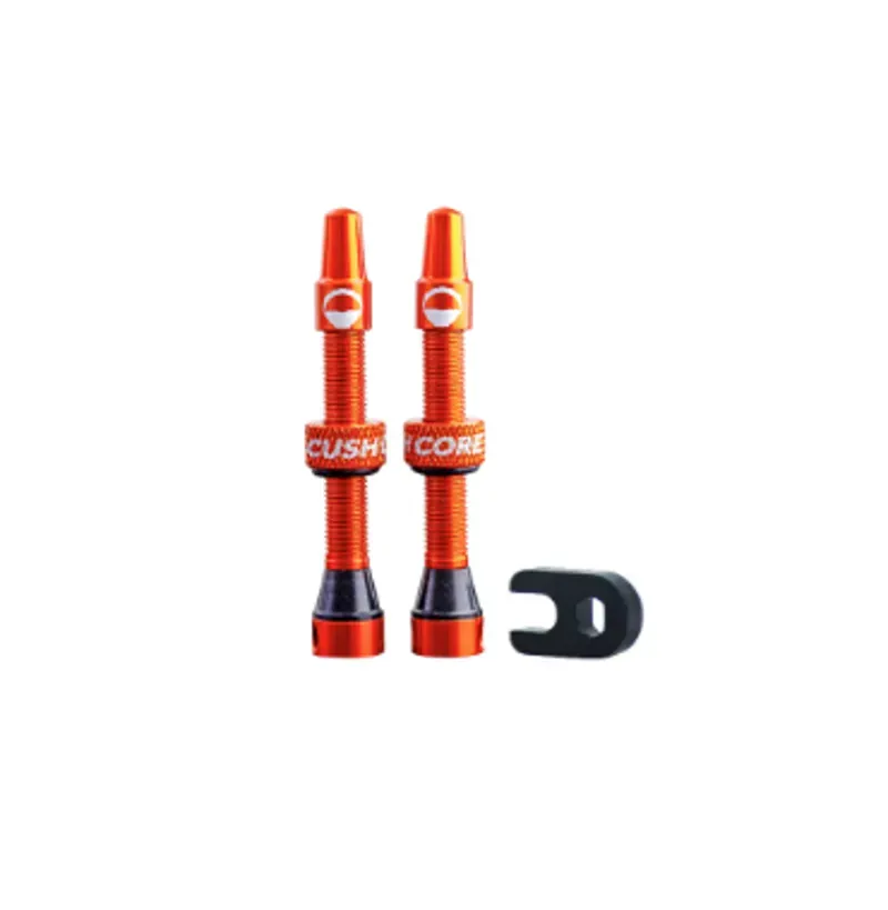 CushCore Tubeless Presta Valve Set - 44mm Orange