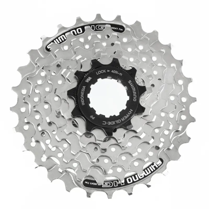 Shimano CS-HG41 7-speed 11-28-tooth MTB Cassette in Silver