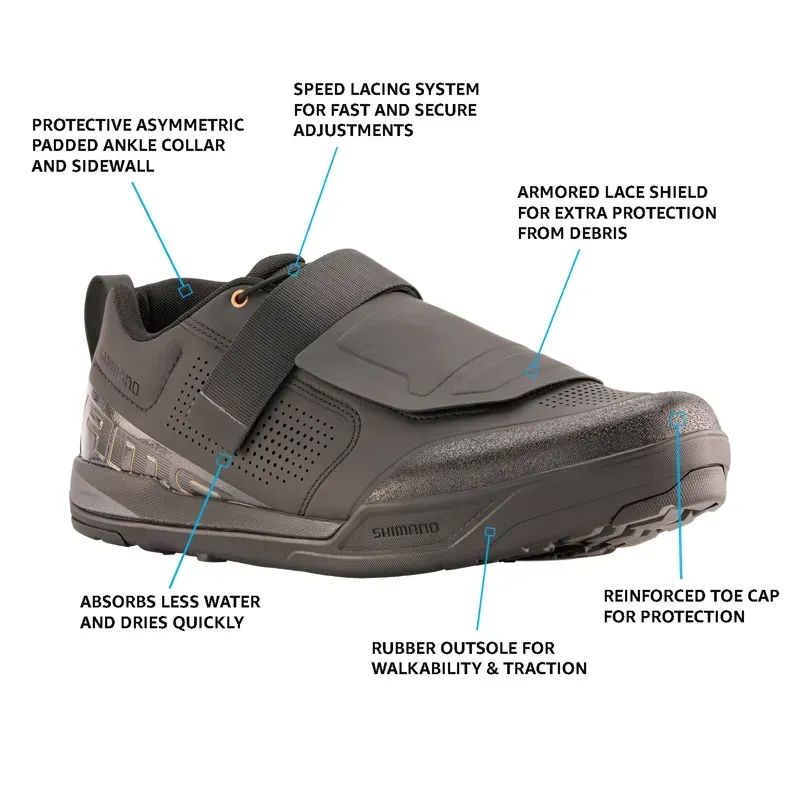 Shimano SH-AM903 Downhill/Enduro SPD Shoes in Black-1