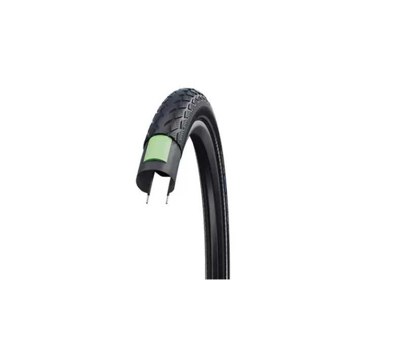 Schwalbe Green Marathon Tire - 26 X 2.00 Clincher Wire Black/Reflective Performance Line GreenGuard TwinSkin Addix Black 26 x 2.00