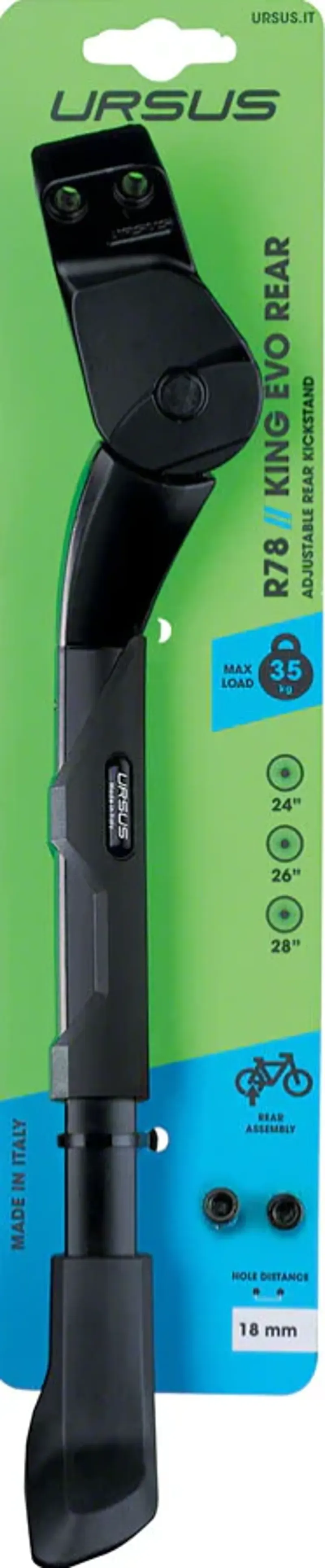 Ursus King Evo 18mm Plate Rear Direct Mount Kickstand in Black-1