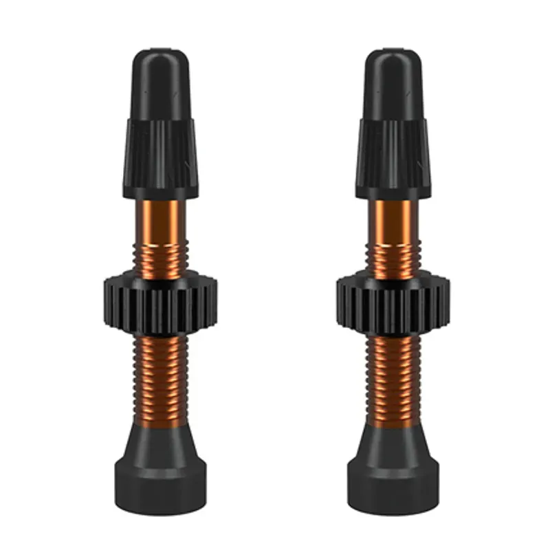 WTB Tubeless Compatible System 34mm Presta Valve Stem Pair in Orange