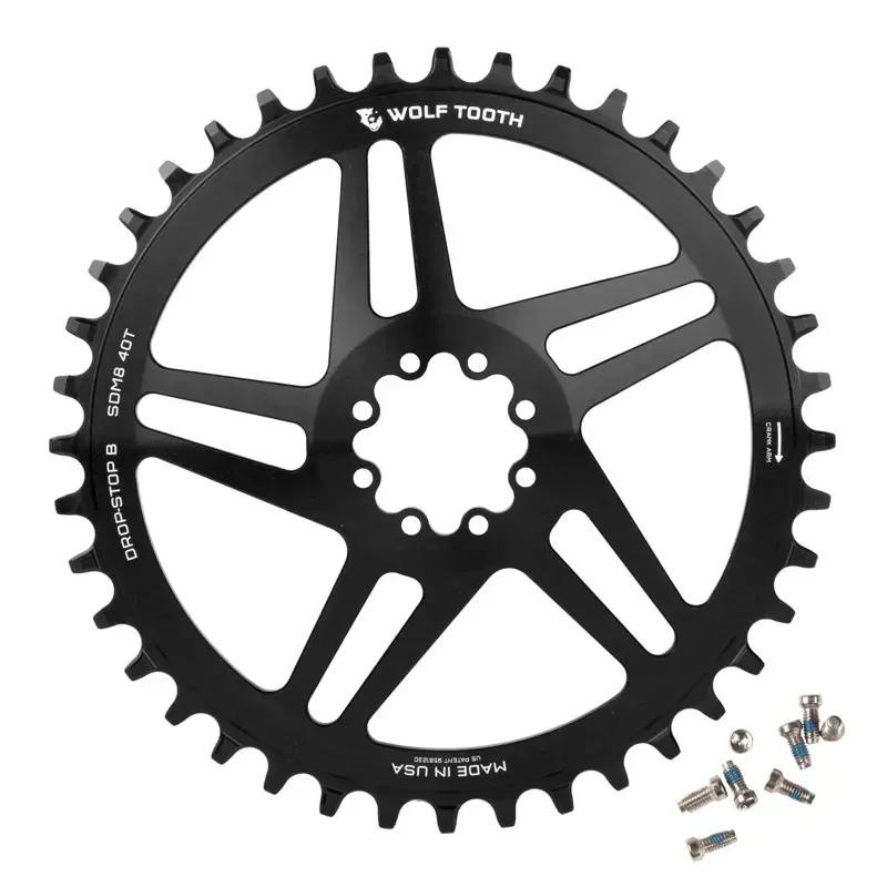 Wolf Tooth Direct Mount Drop-Stop 36T Chainring: for SRAMCranks with Removable Spiders 6mm Offset